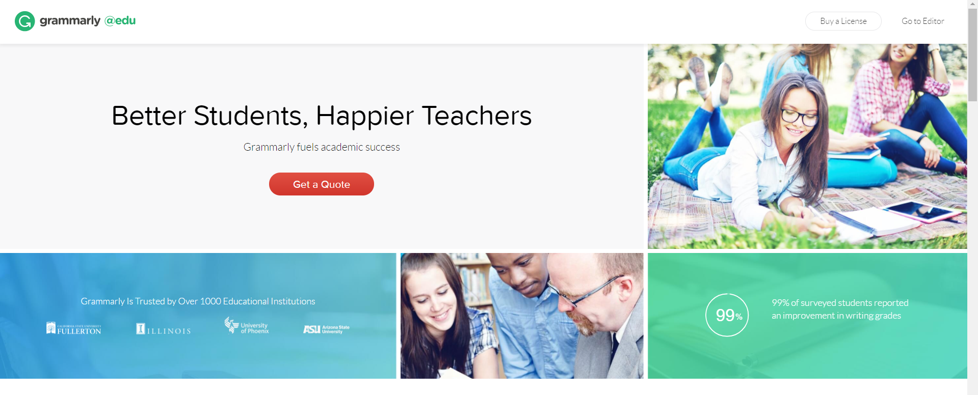 Grammarly@edu sign-up page