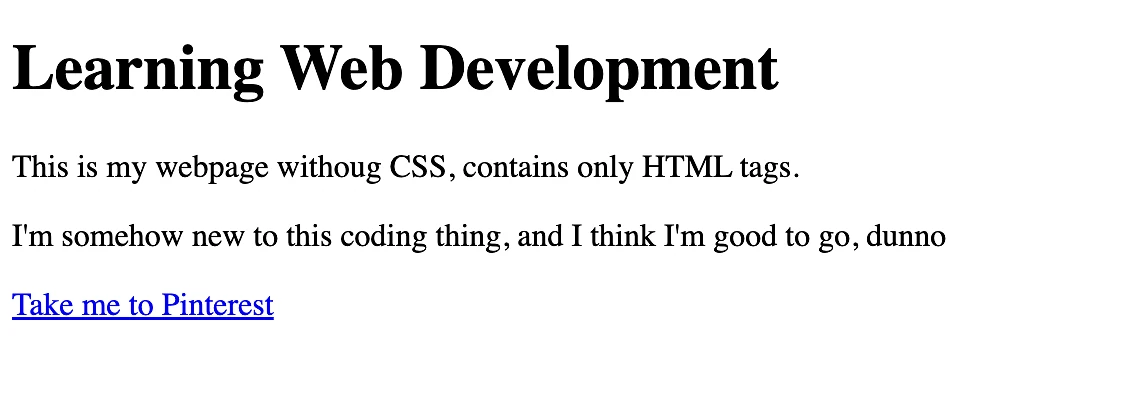 Web Development without CSS styling