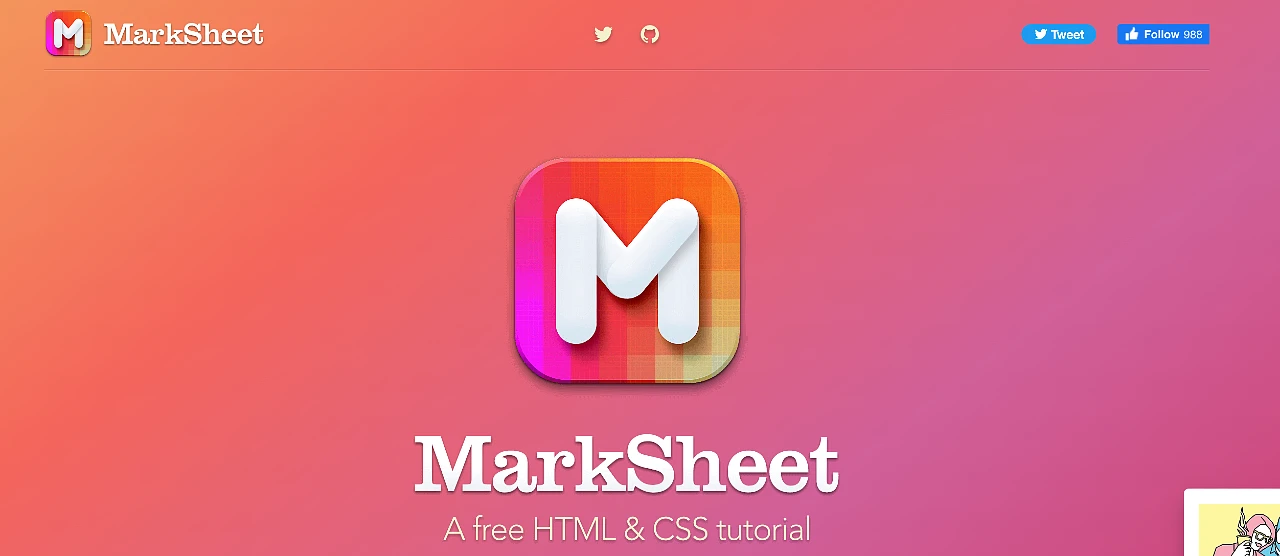 Marksheet free HTML CSS tutorial