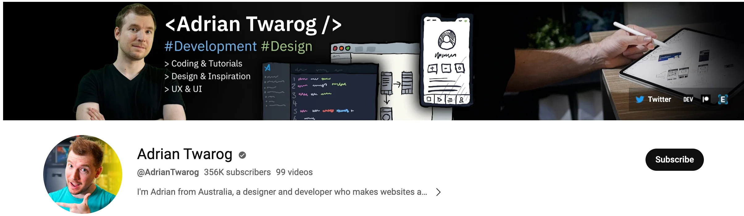Adrian Twarog - Best Web Design Youtube Channel