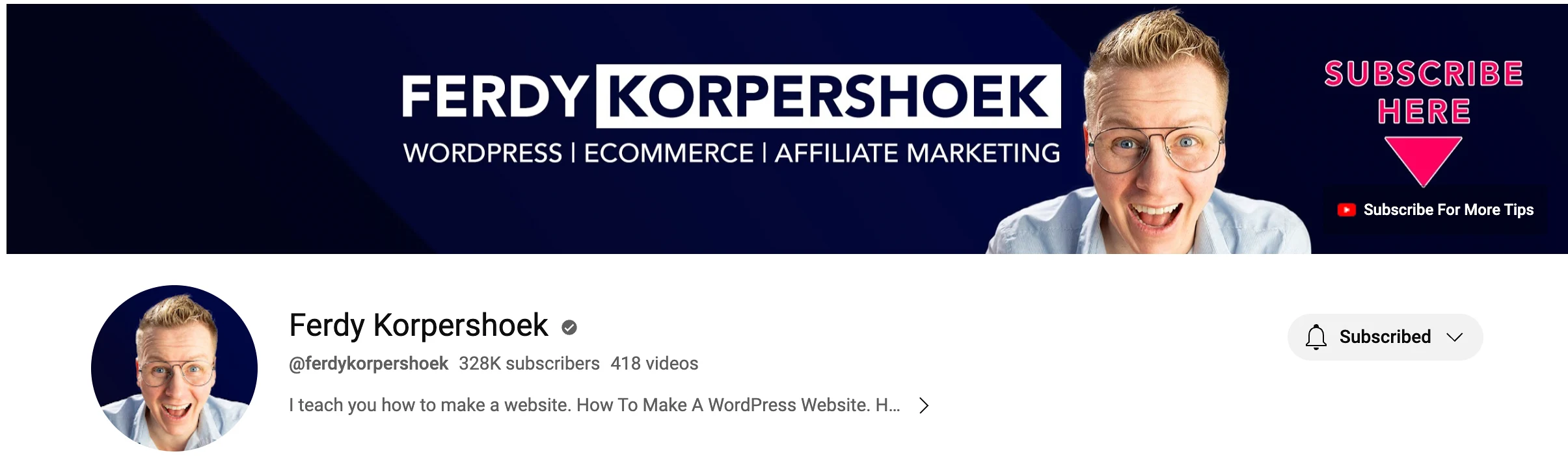 Ferdy Korpershoek - Best Youtube Channels for Learning WordPress