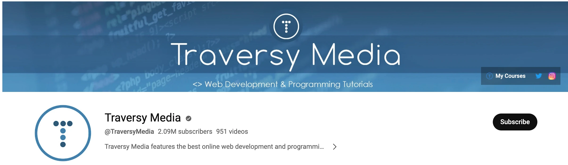 Traversy Media: List of Best Web Design and Web Development Youtube Channels