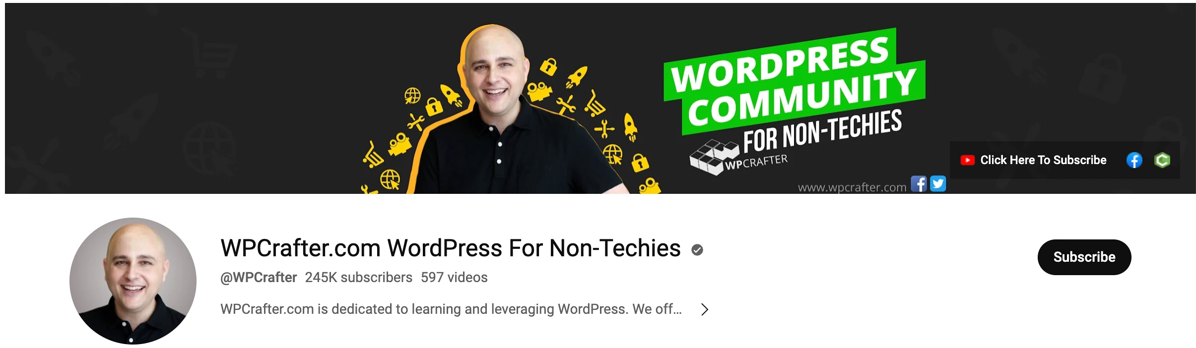WPCrafter - Best Youtube Channels for Learning WordPress