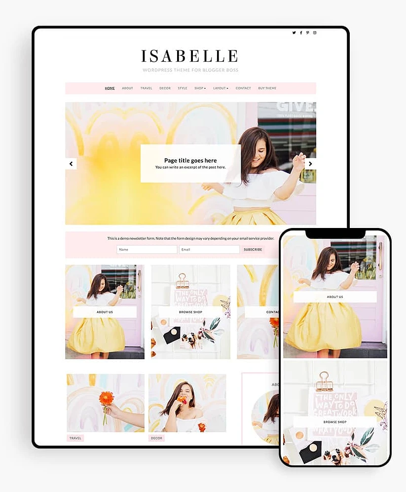 Isabelle feminine WordPress theme